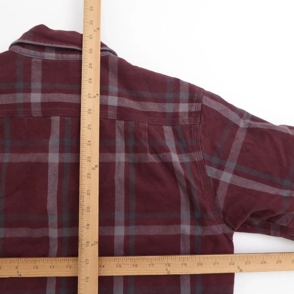 Carhartt 104452 Mens Carhartt Flannel Sherpa-Lined Shirt Jacket Red Plaid Medium